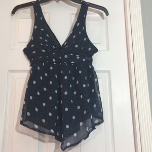 Abercrombie & Fitch Blue Polka Dot Top Size S NWT